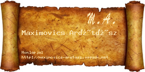 Maximovics Arétász névjegykártya